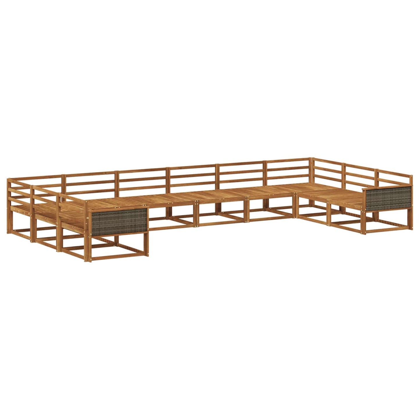 Utendørs sofa-sett 10 pcs Naturlig Solid akasietre