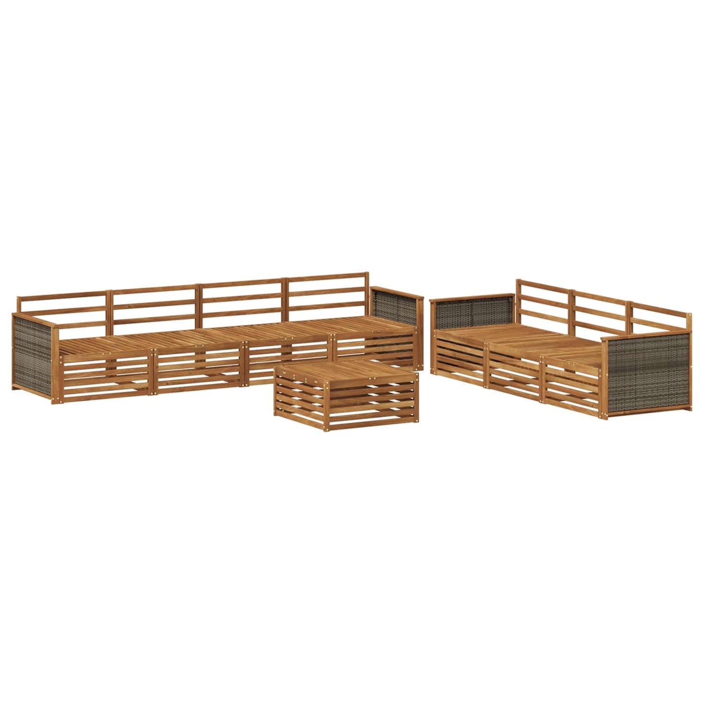 Utendørs sofa-sett 8 pcs Naturlig Solid akasietre