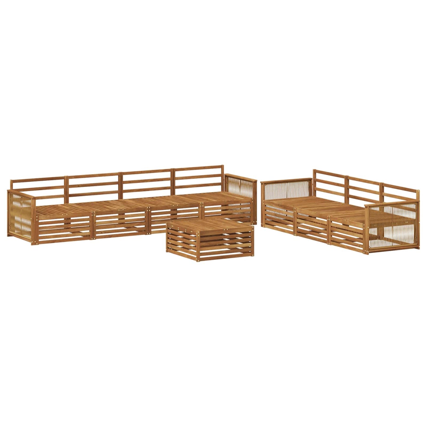 Utendørs sofa-sett 8 pcs Naturlig Solid akasietre