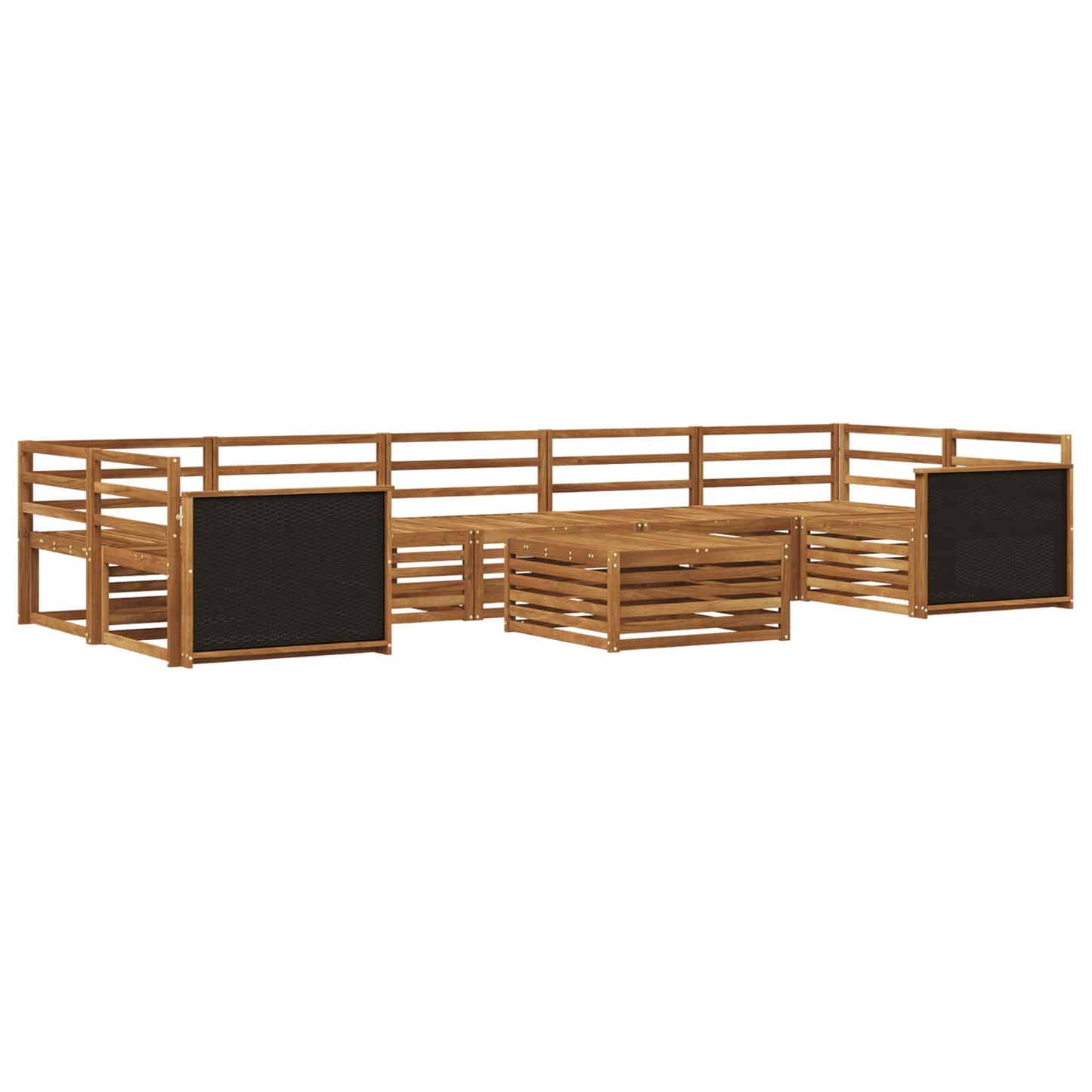 Utendørs sofa-sett 8 stk. Naturlig Solid akasietre