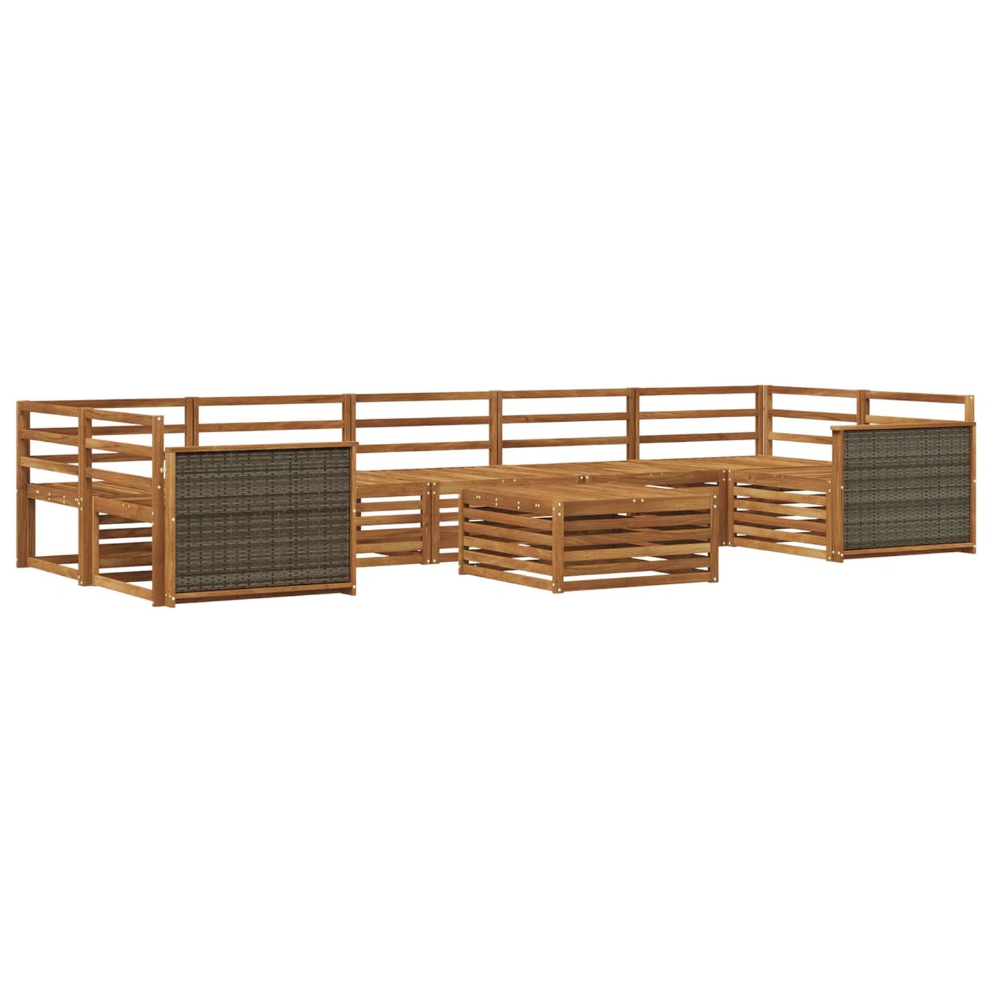 Utendørs sofa-sett 8 pcs Naturlig Solid akasietre