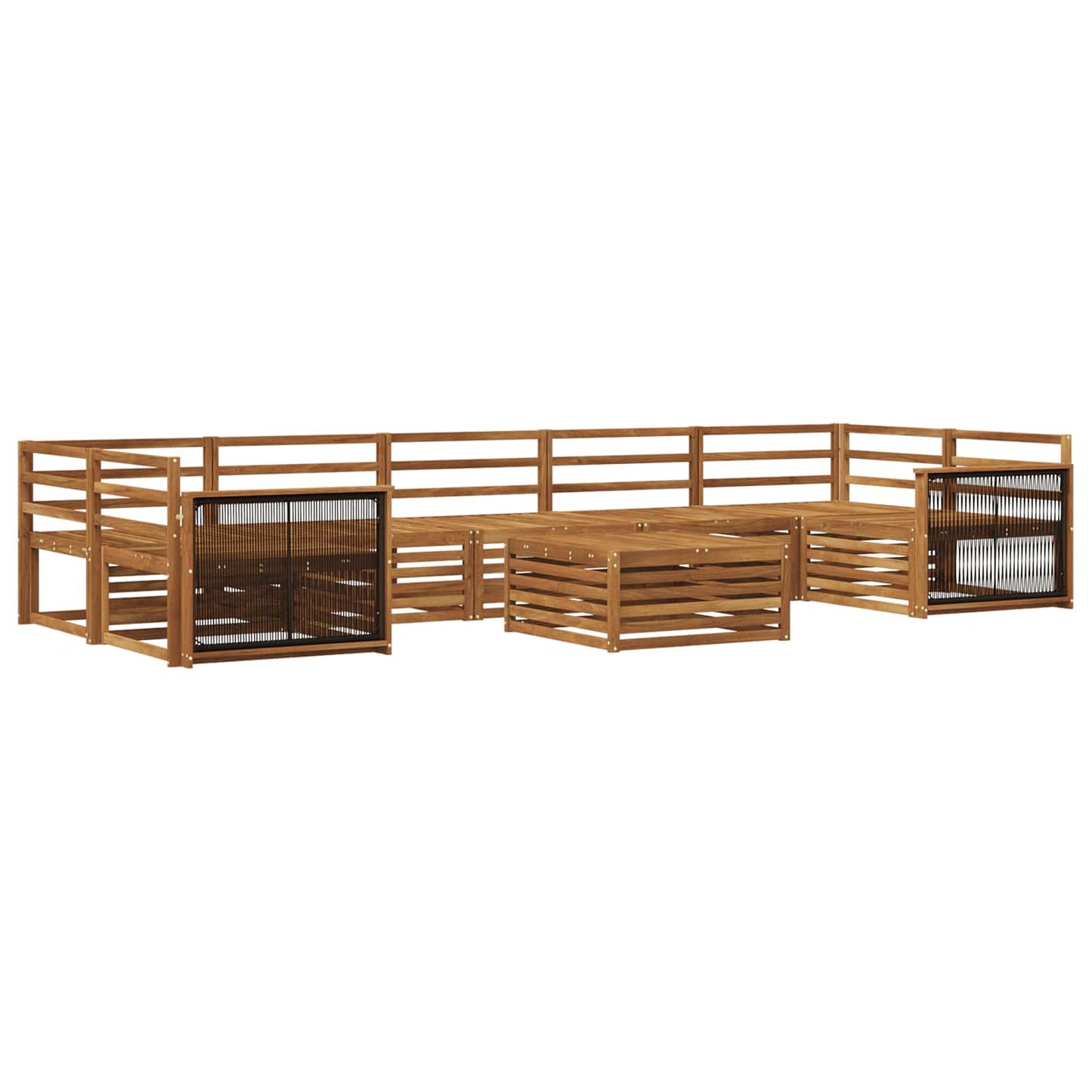 Utendørs sofa-sett 8 pcs Naturlig Solid akasietre
