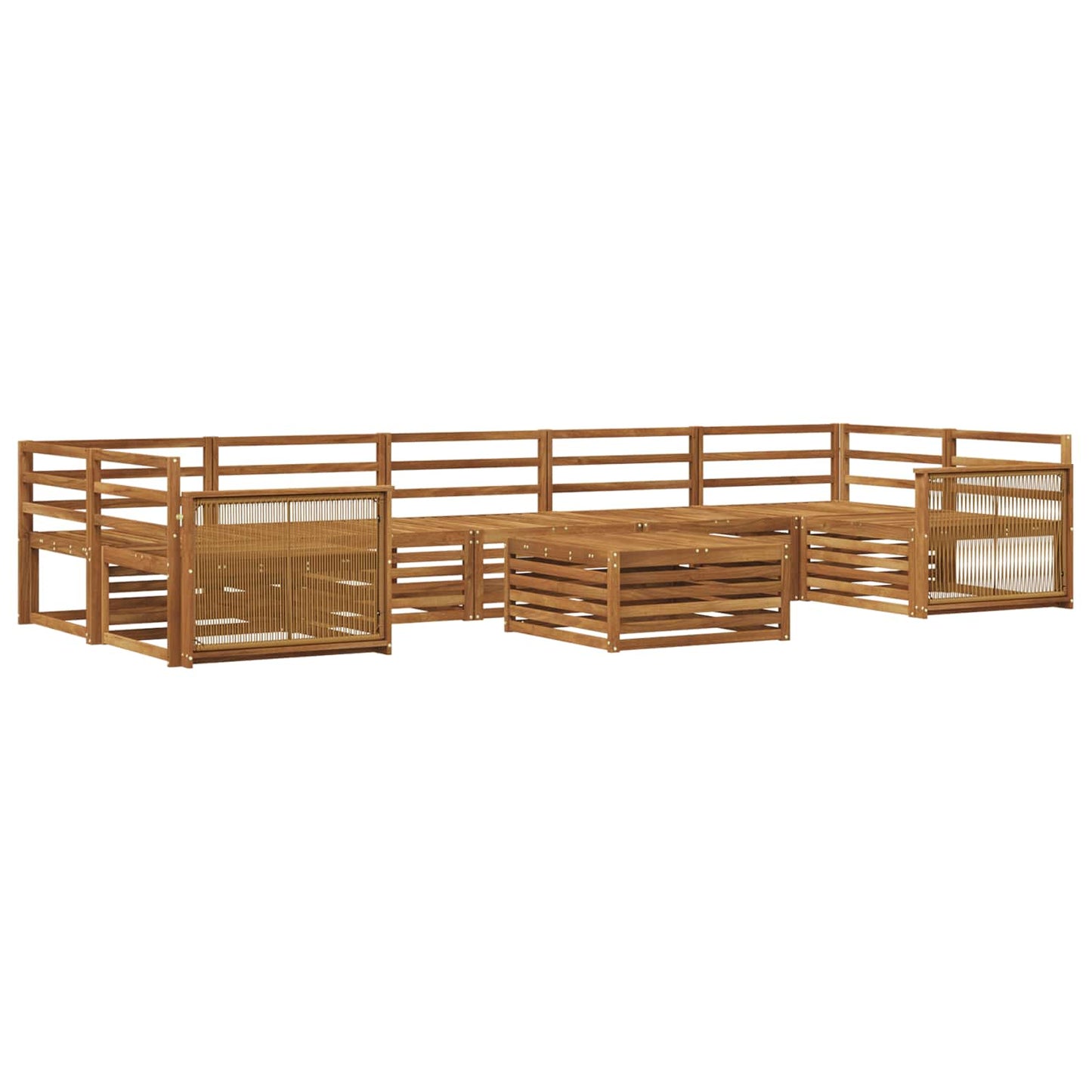Utendørs sofa-sett 8 pcs Naturlig Solid akasietre