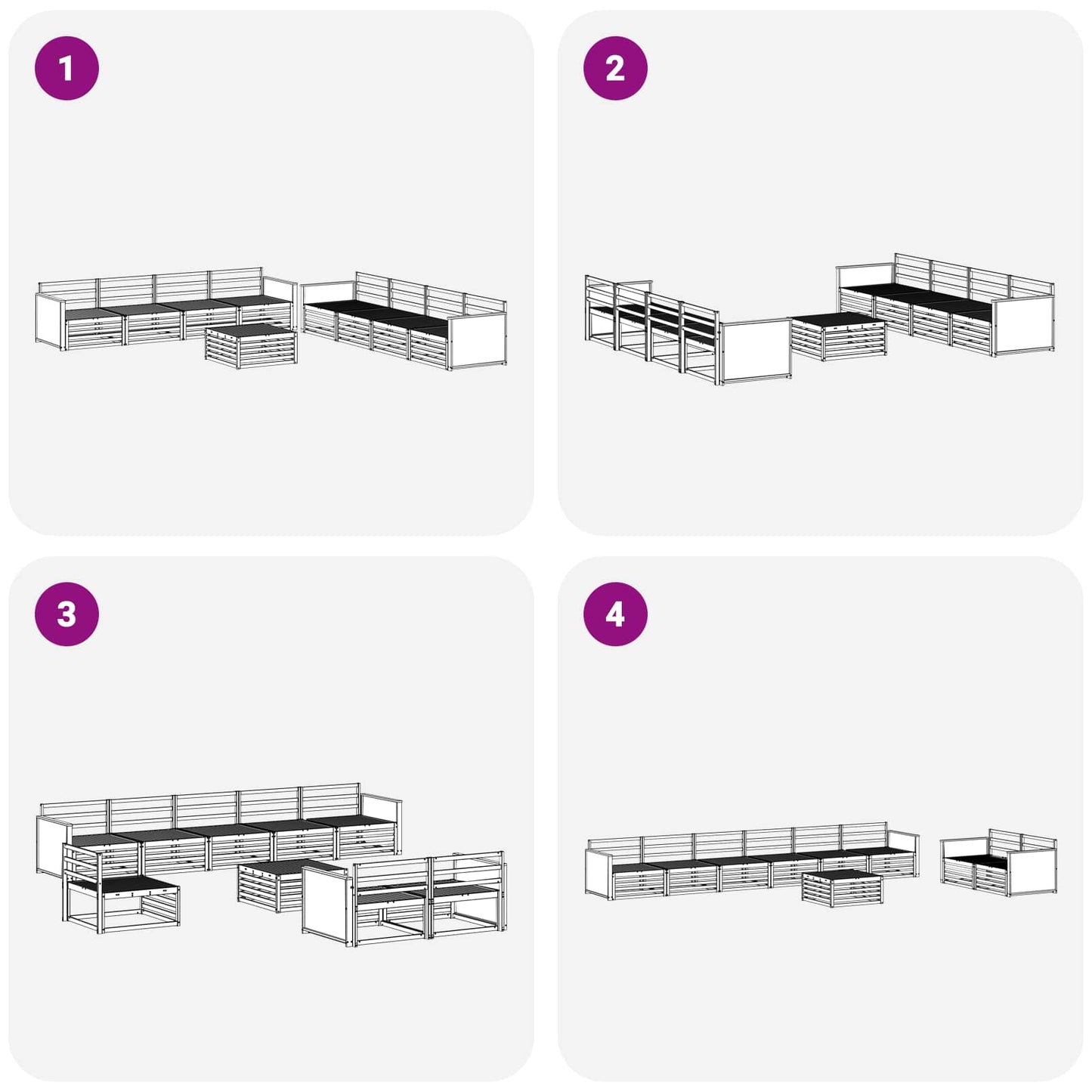 Utendørs sofa-sett 9 pcs Naturlig Massivt akasietre