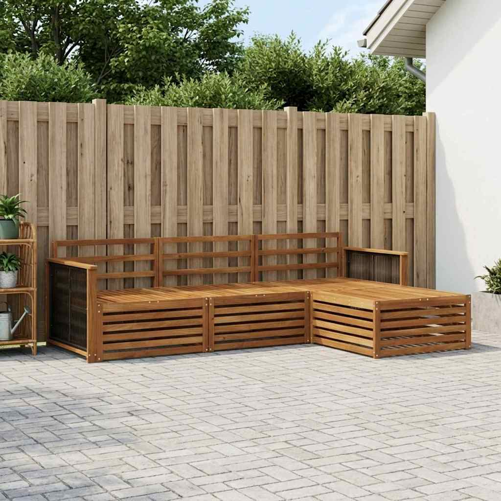 Utendørs sofa-sett Naturlig 249 x 162,5 x 73 cm Solid akasietre