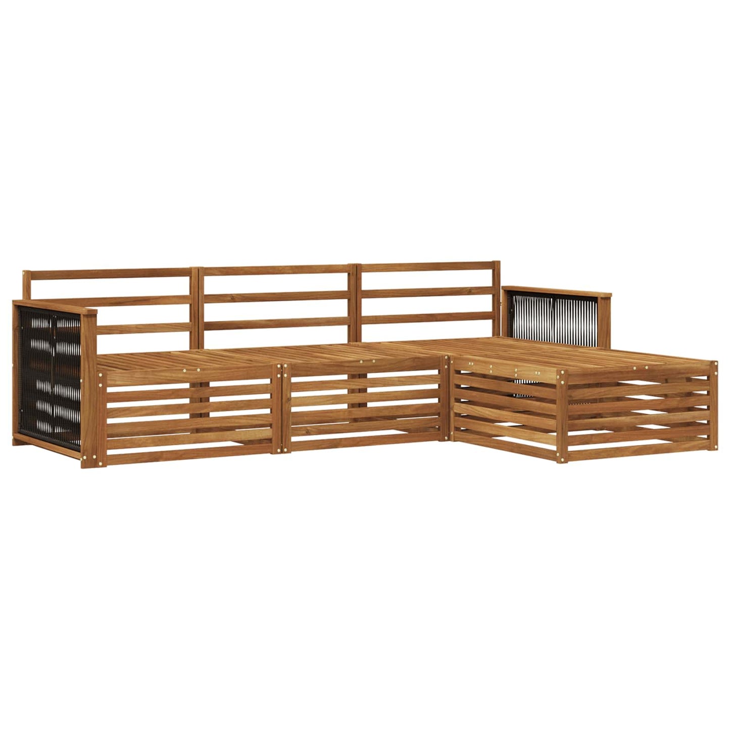 Utendørs sofa-sett Naturlig 249 x 162,5 x 73 cm Solid akasietre