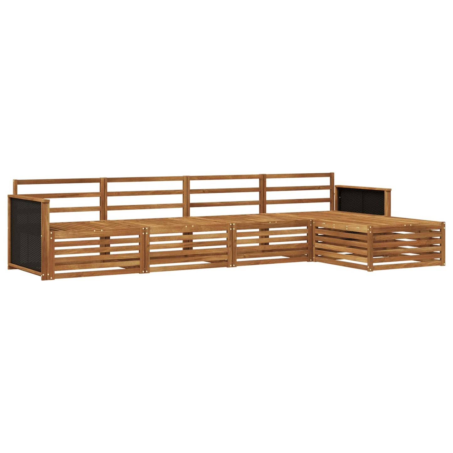 Utendørs sofa-sett 5 pcs Naturlig Solid akasietre