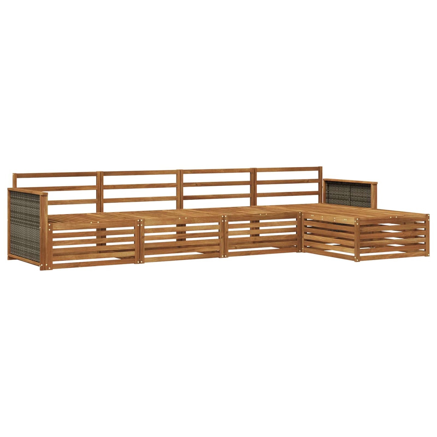 Utendørs sofa-sett 5 pcs Naturlig Solid akasietre