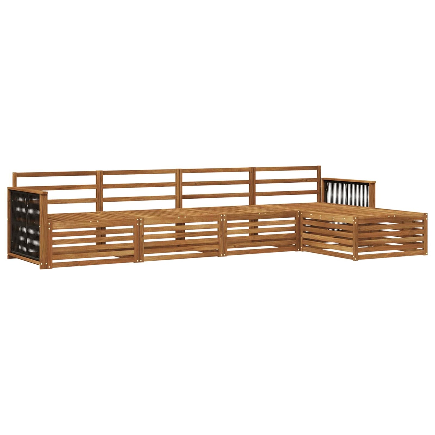 Utendørs sofa-sett 5 pcs Naturlig Solid akasietre