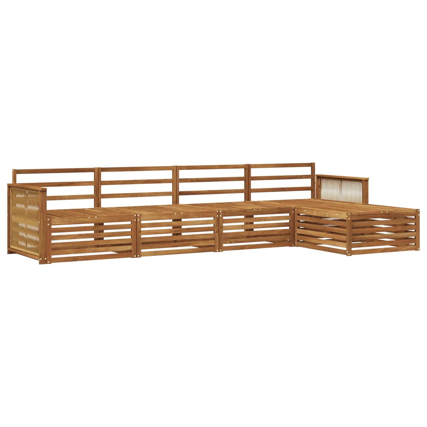 Utendørs sofa-sett 5 pcs Naturlig Solid akasietre