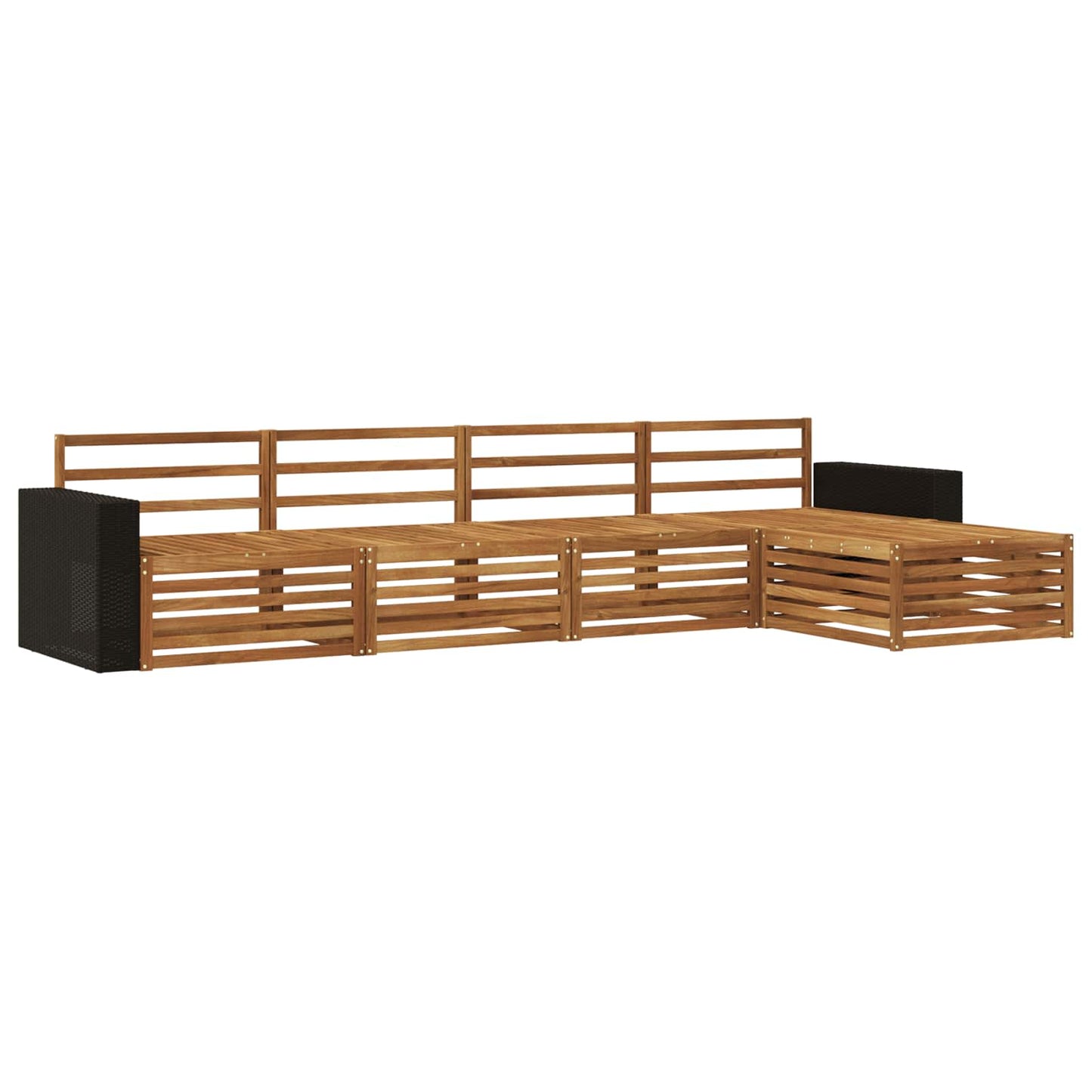 Utendørs sofa-sett 5 pcs Naturlig Solid akasietre