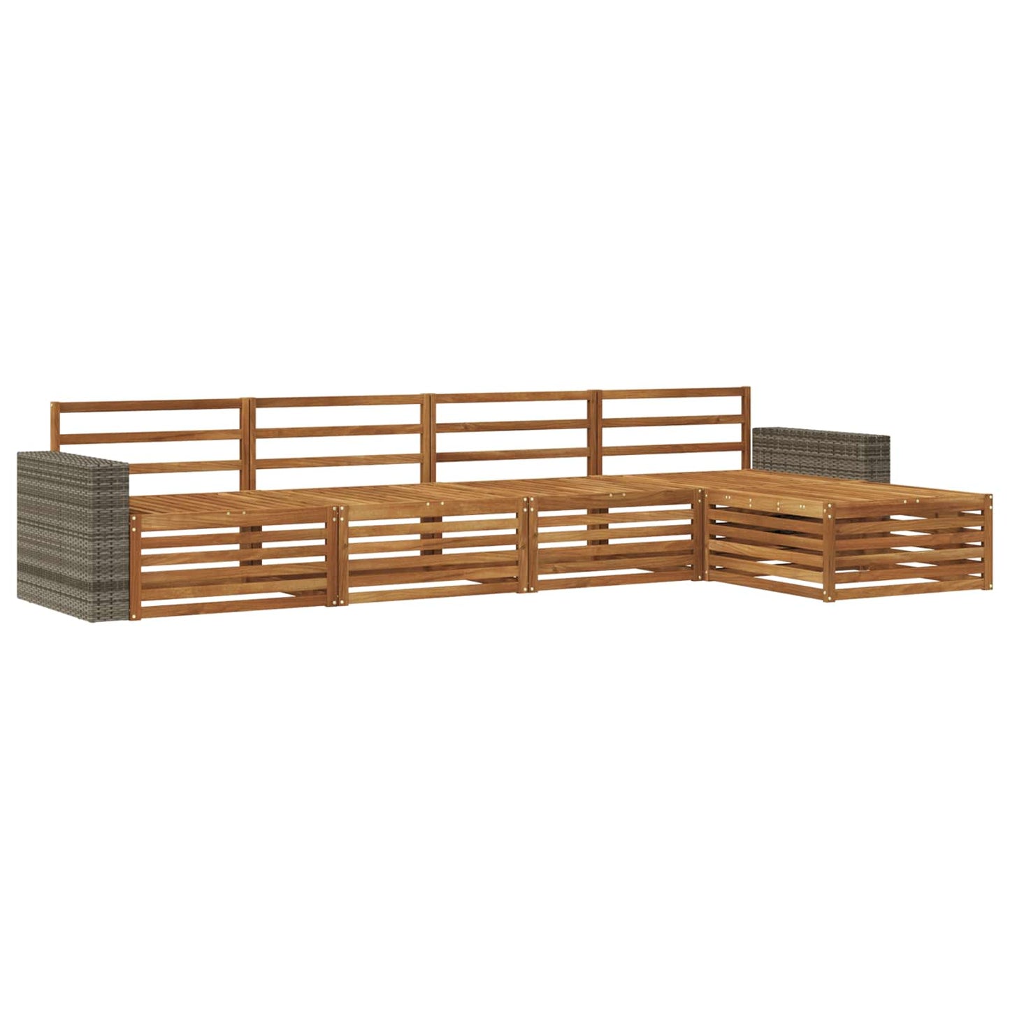 Utendørs sofa-sett 5 pcs Naturlig Solid akasietre