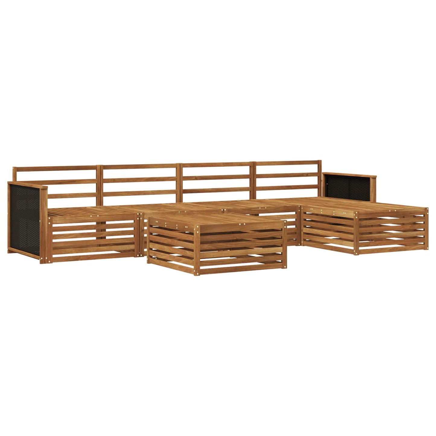 Utendørs sofa-sett 6 pcs Naturlig 79 x 79 x 37 cm