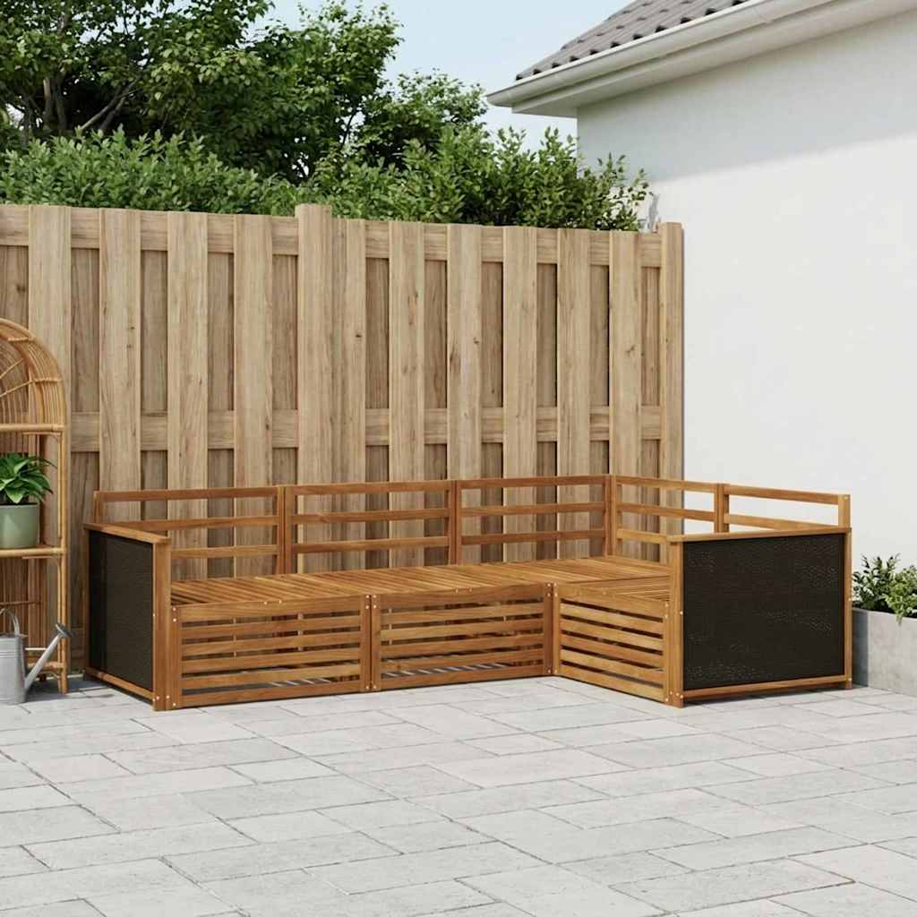 Utendørs sofa-sett 4 pcs Naturlig 247,5 x 168,5 x 73 cm