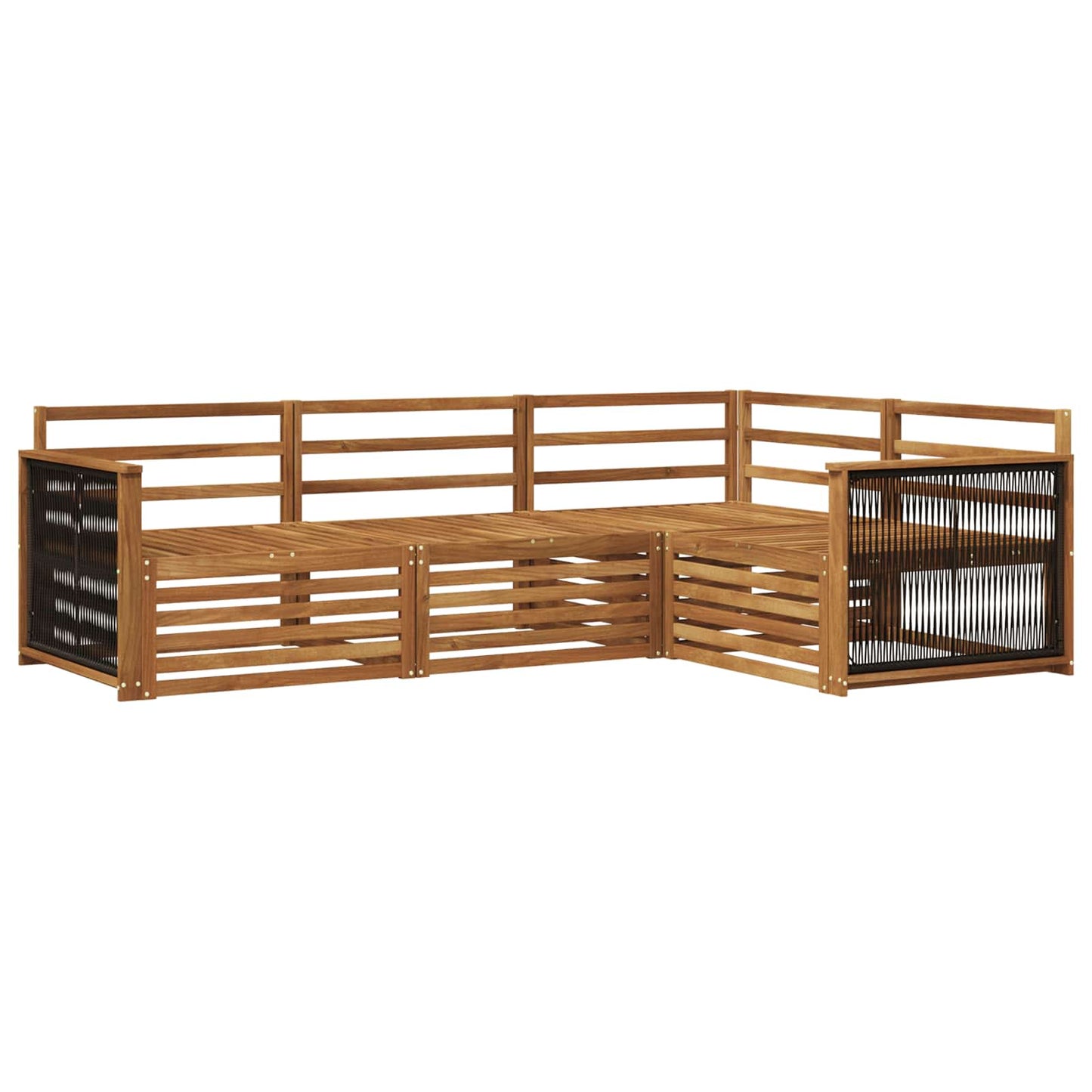 Utendørs sofa-sett 4 pcs Naturlig Solid akasietre
