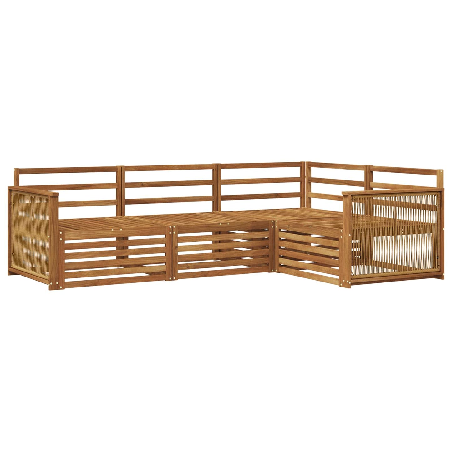 Utendørs sofa-sett 4 pcs Naturlig Solid akasietre