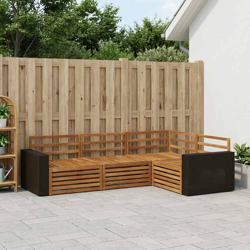 Utendørs sofa-sett 4 pcs Naturlig 255,5 x 176,5 x 73 cm
