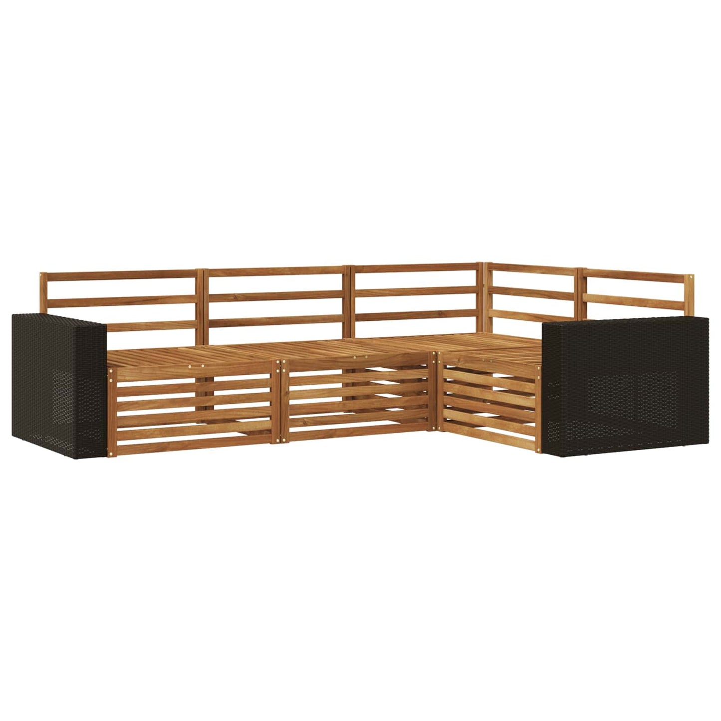 Utendørs sofa-sett 4 pcs Naturlig 255,5 x 176,5 x 73 cm