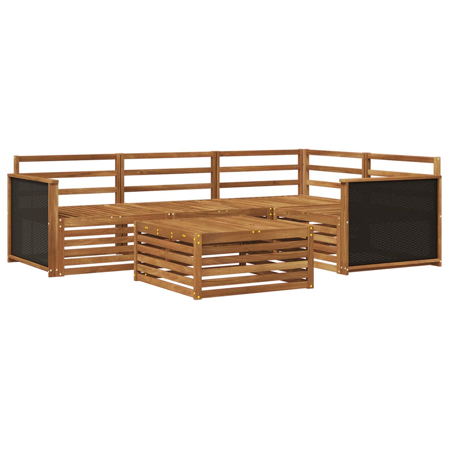 Utendørs sofa-sett 5 pcs Naturlig 79 x 79 x 37 cm