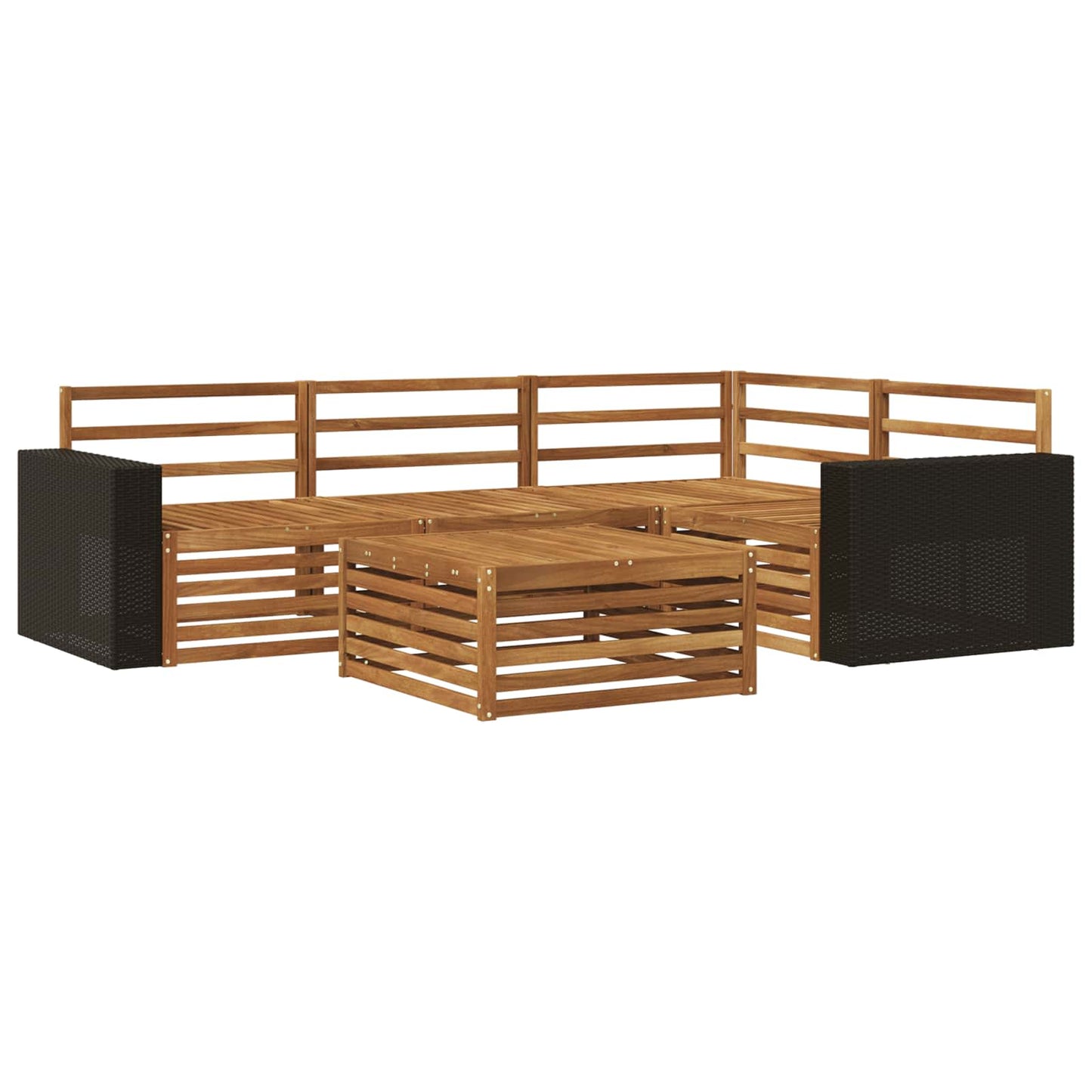 Utendørs sofa-sett 5 pcs Naturlig 79 x 79 x 37 cm
