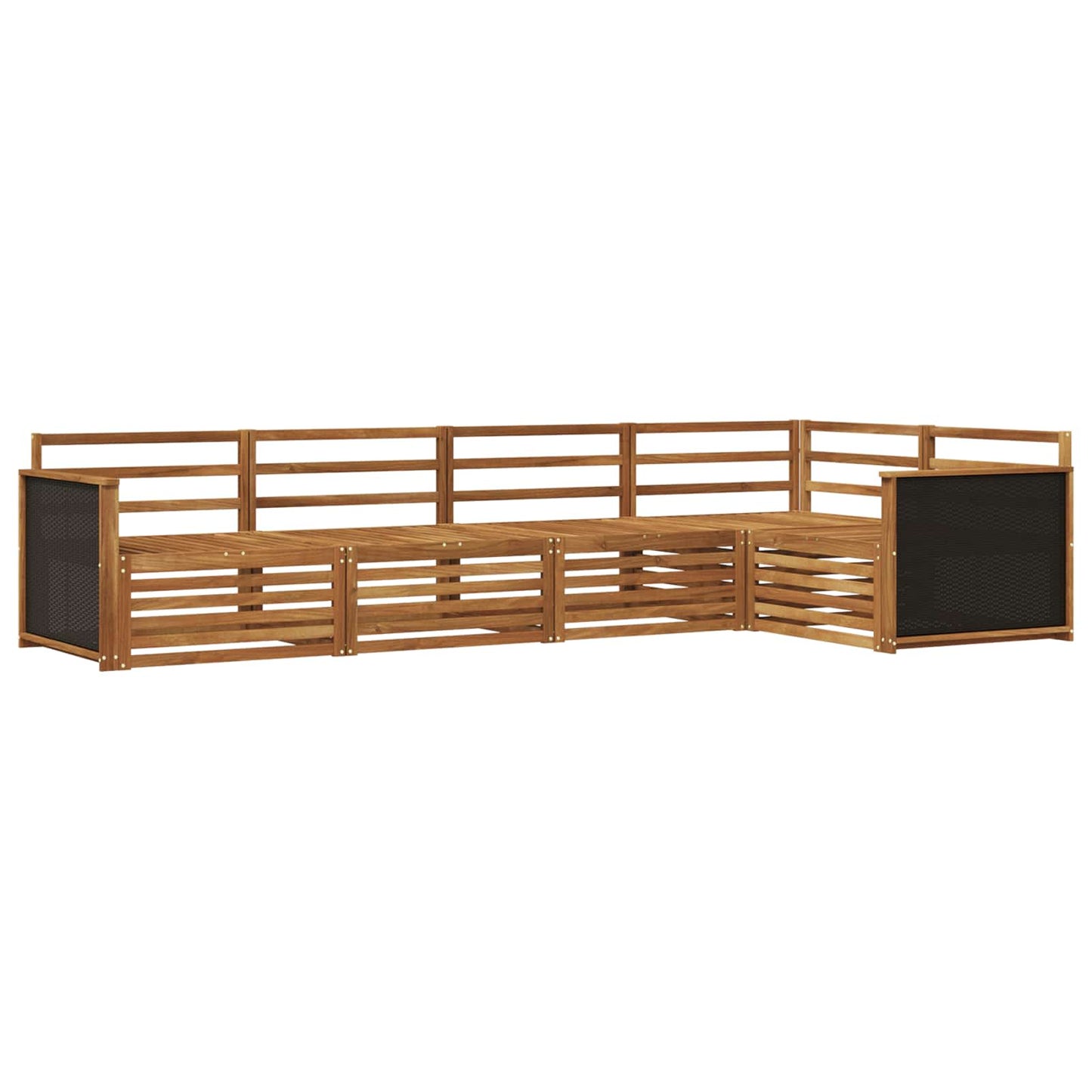 Utendørs sofa-sett 5 pcs Naturlig 323 x 164,5 x 73 cm