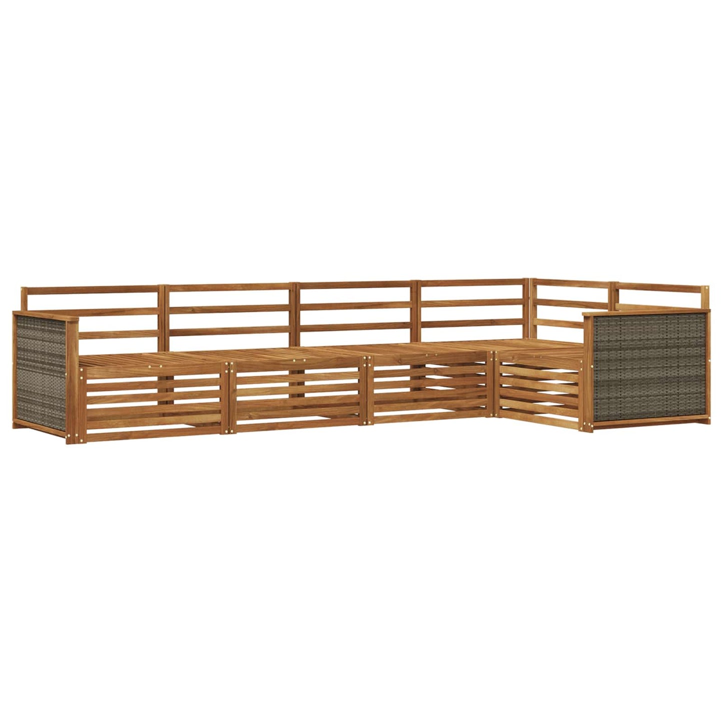 Utendørs sofa-sett 5 pcs Naturlig Solid akasietre