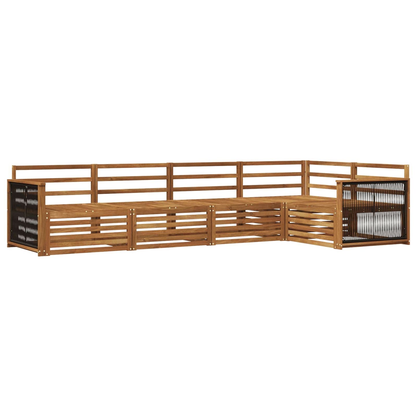 Utendørs sofa-sett 5 pcs Naturlig Solid akasietre