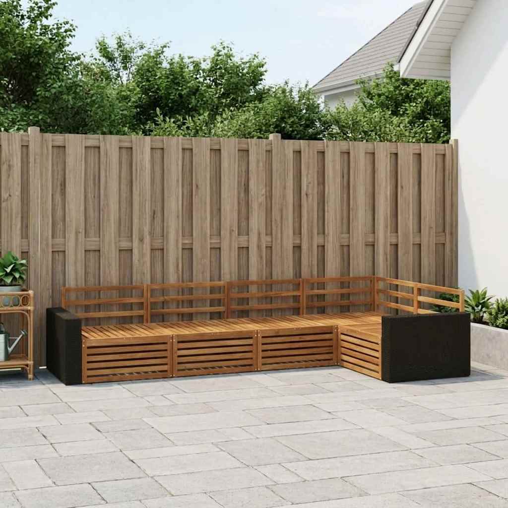 Utendørs sofa-sett 5 pcs Naturlig 331 x 172,5 x 73 cm