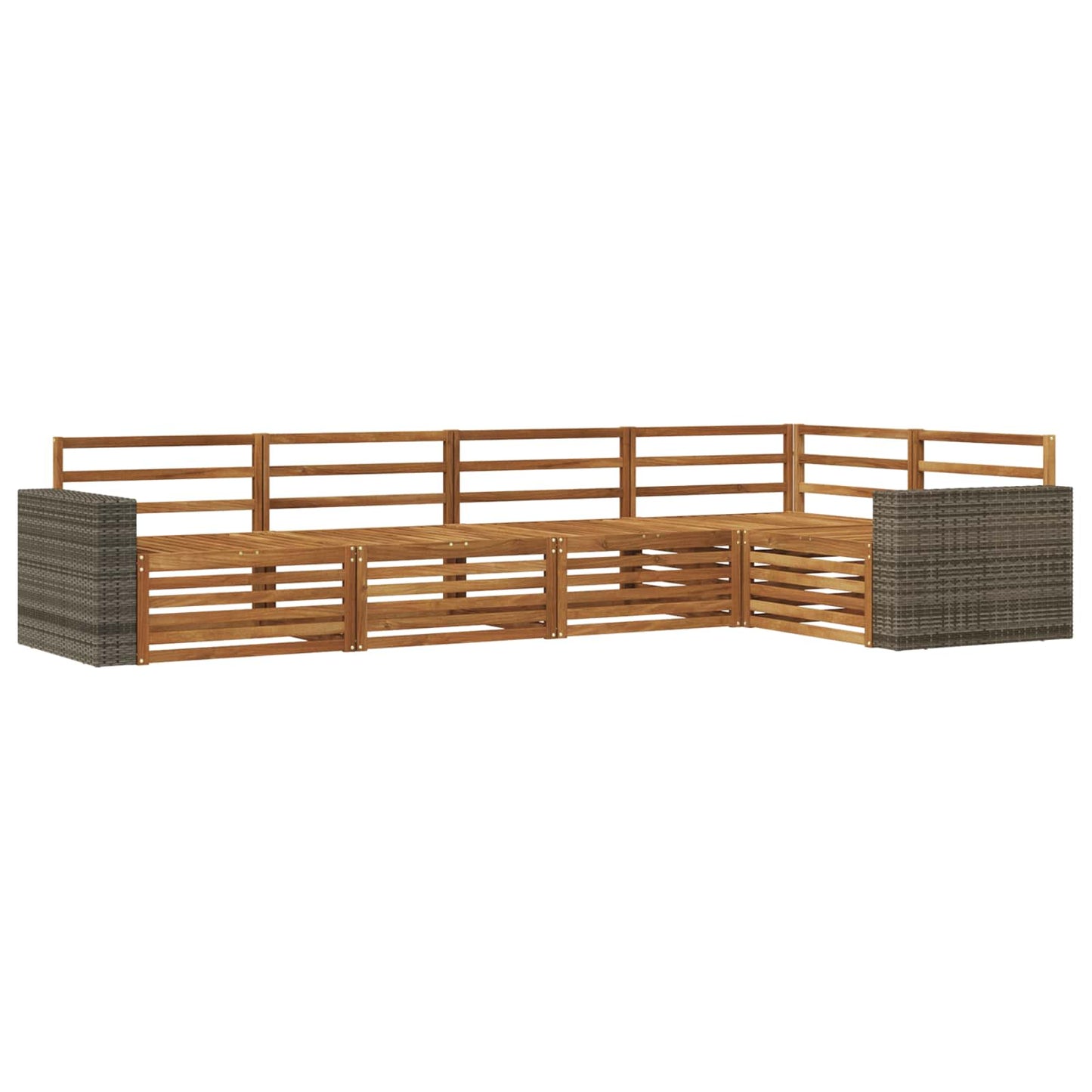Utendørs sofa-sett 5 pcs Naturlig 331 x 172,5 x 73 cm