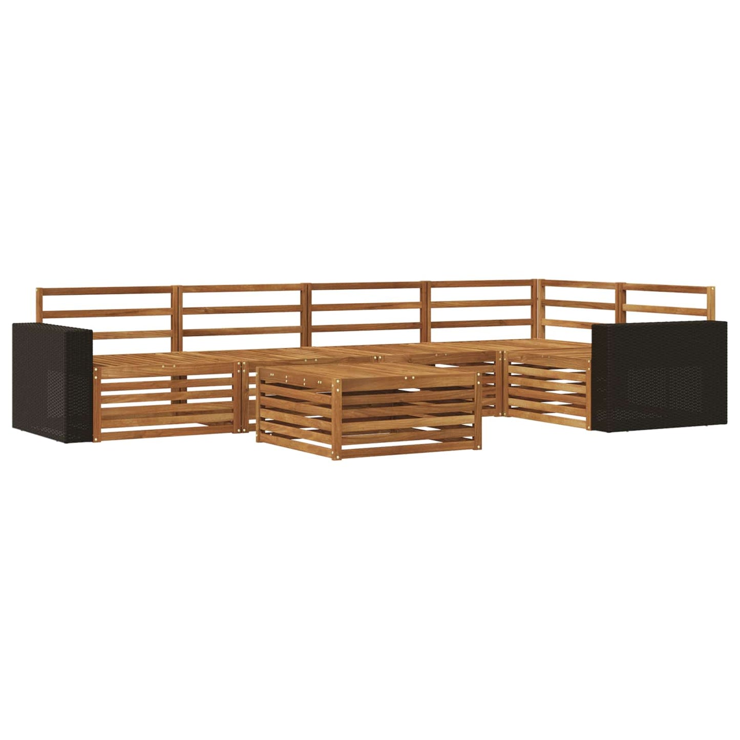 Utendørs sofa-sett 6 pcs Naturlig 79 x 79 x 37 cm