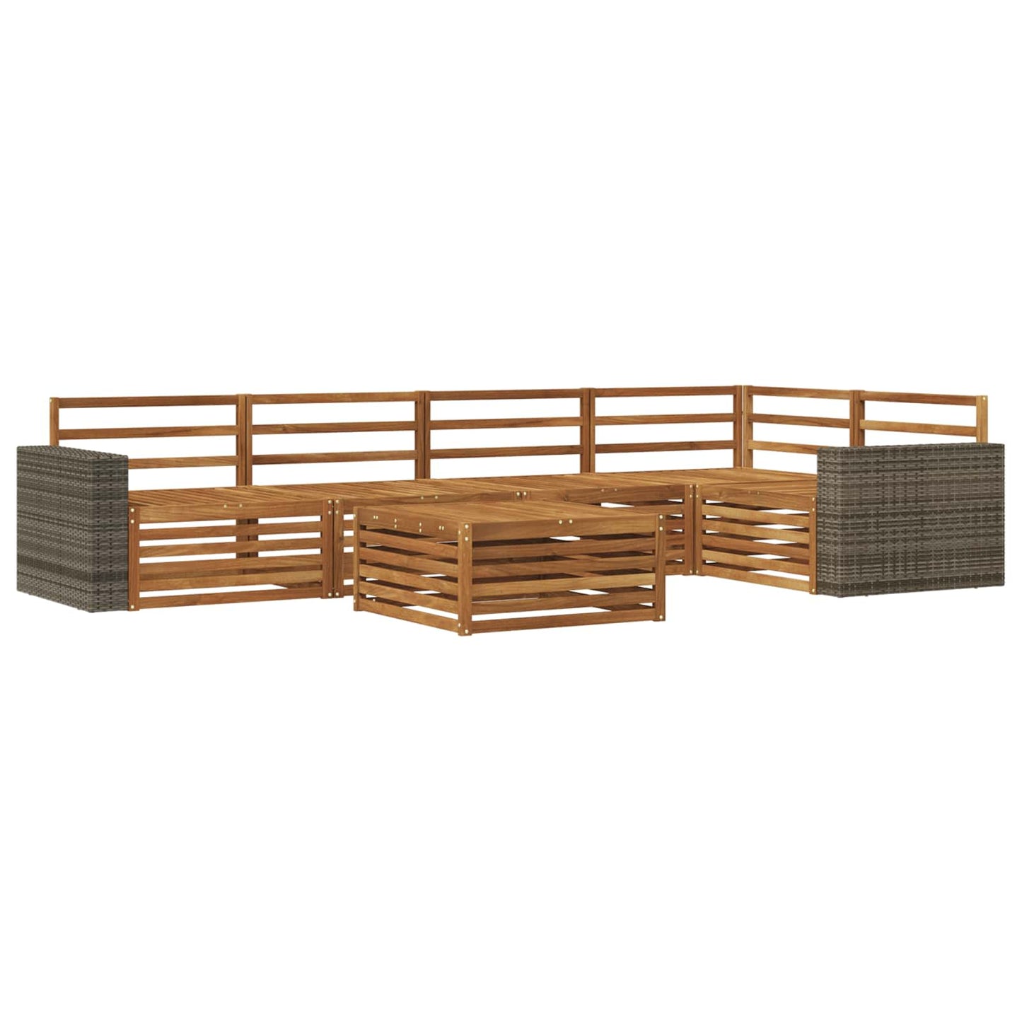 Utendørs sofa-sett 6 pcs Naturlig 79 x 79 x 37 cm