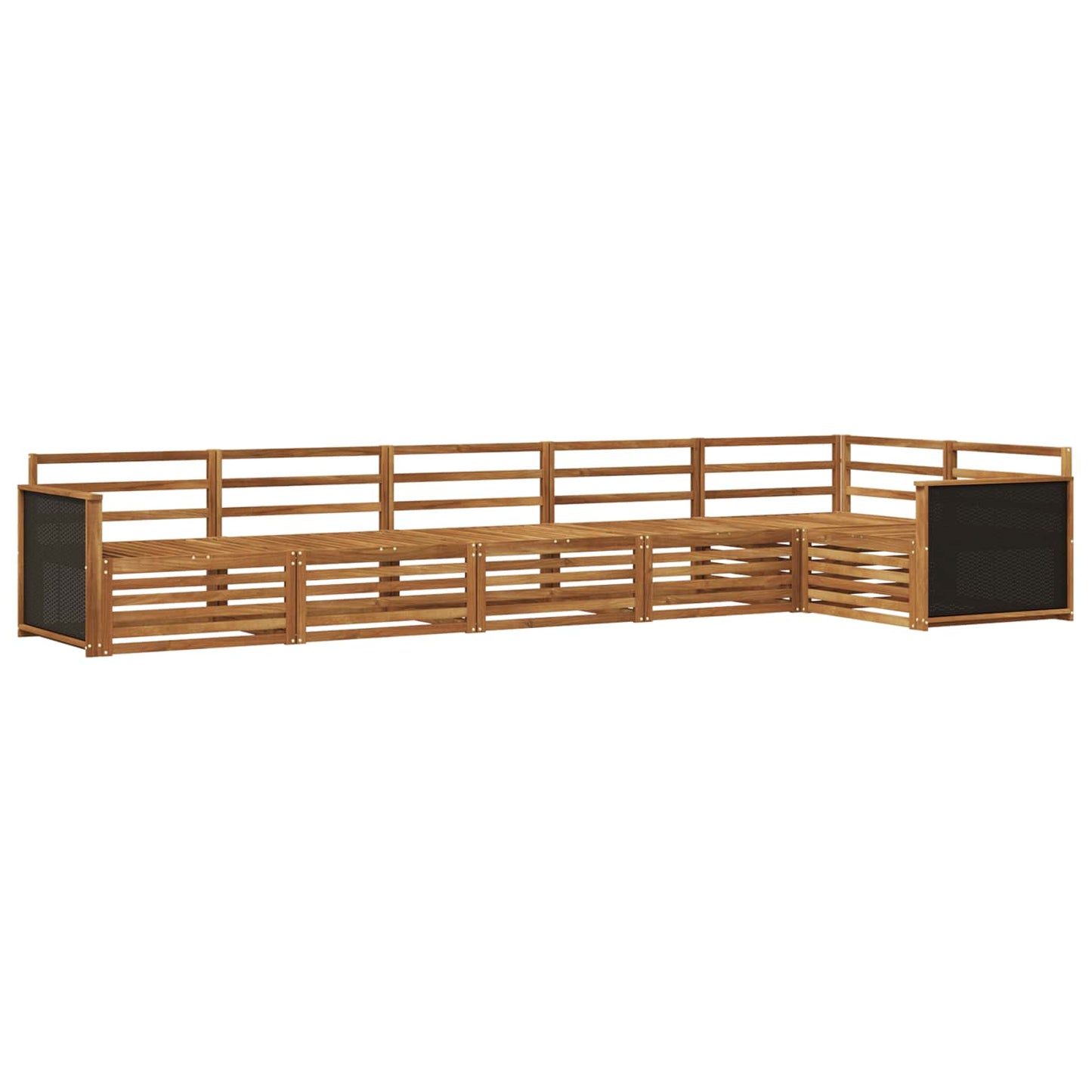 Utendørs sofa-sett 6 pcs Naturlig 406 x 168,5 x 73 cm