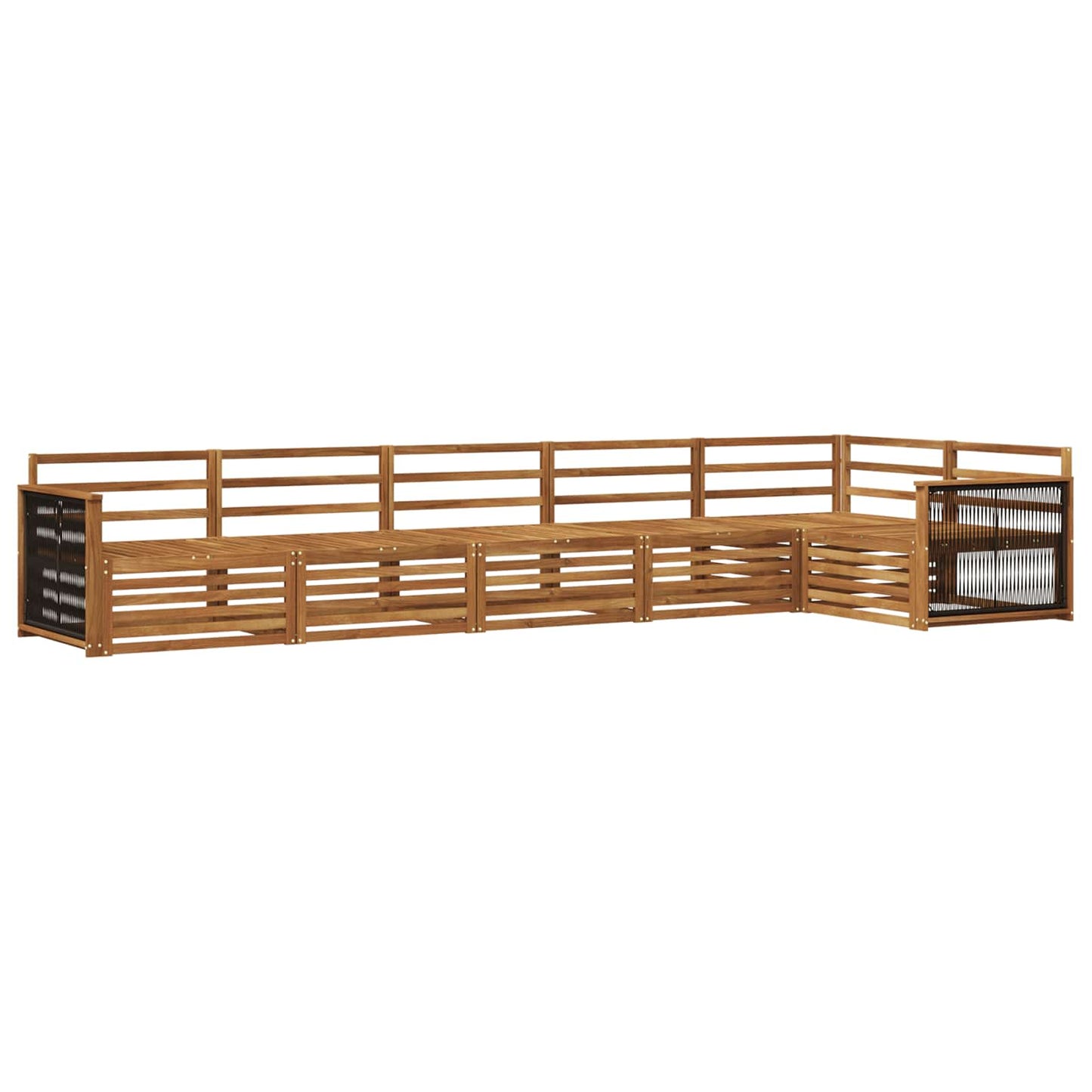 Utendørs sofa-sett 6 pcs Naturlig Solid akasietre