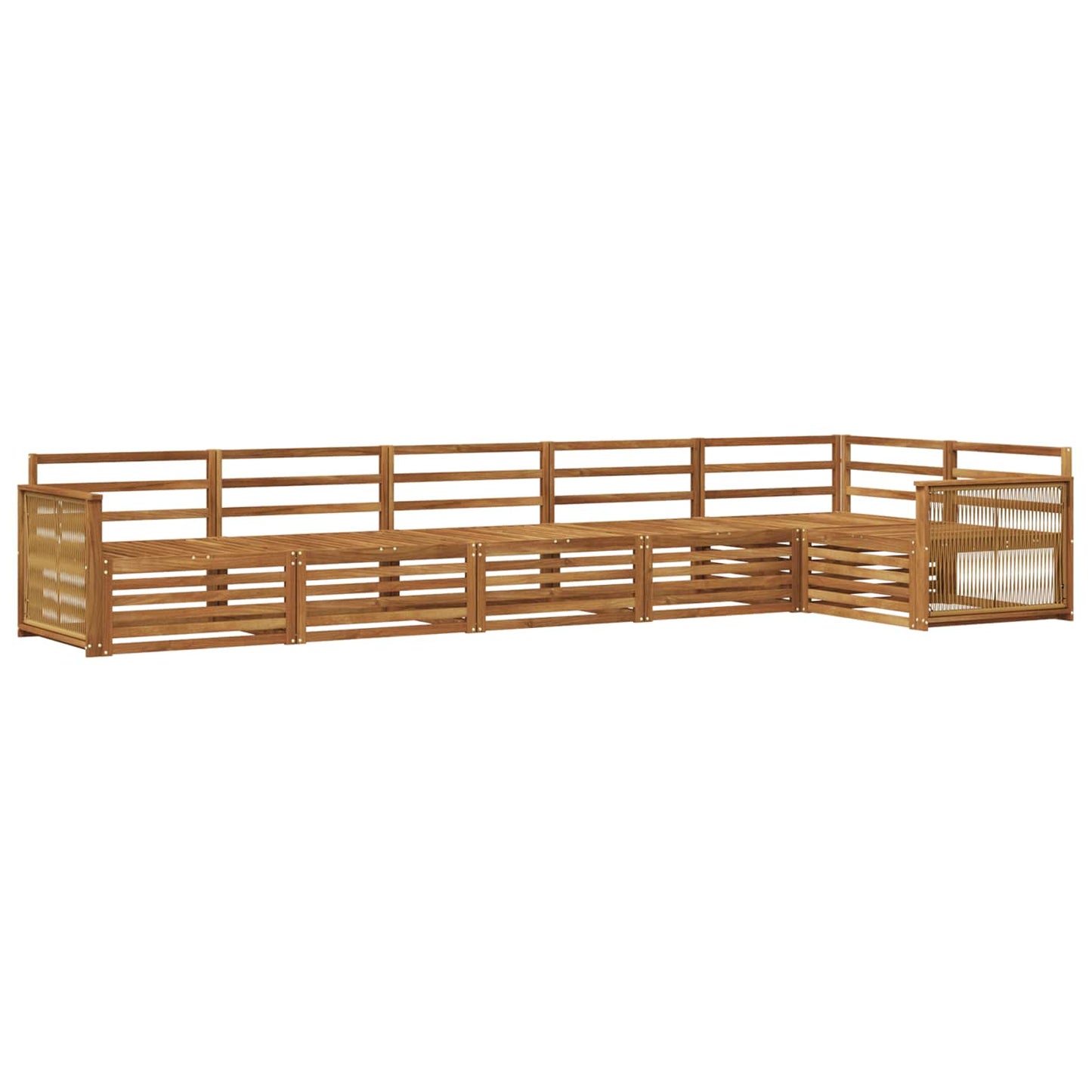 Utendørs sofa-sett 6 pcs Naturlig Solid akasietre