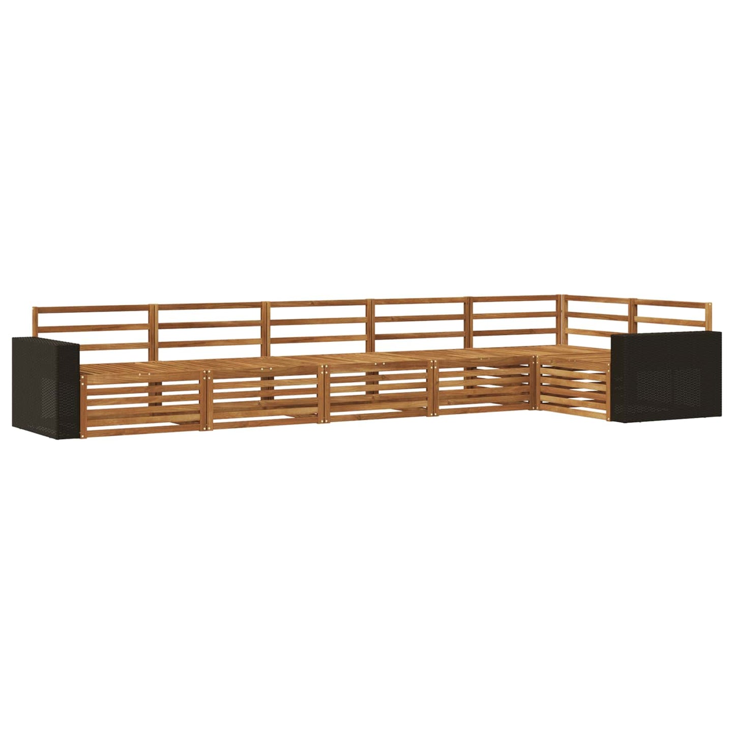 Utendørs sofa-sett 6 pcs Naturlig 402 x 172,5 x 73 cm