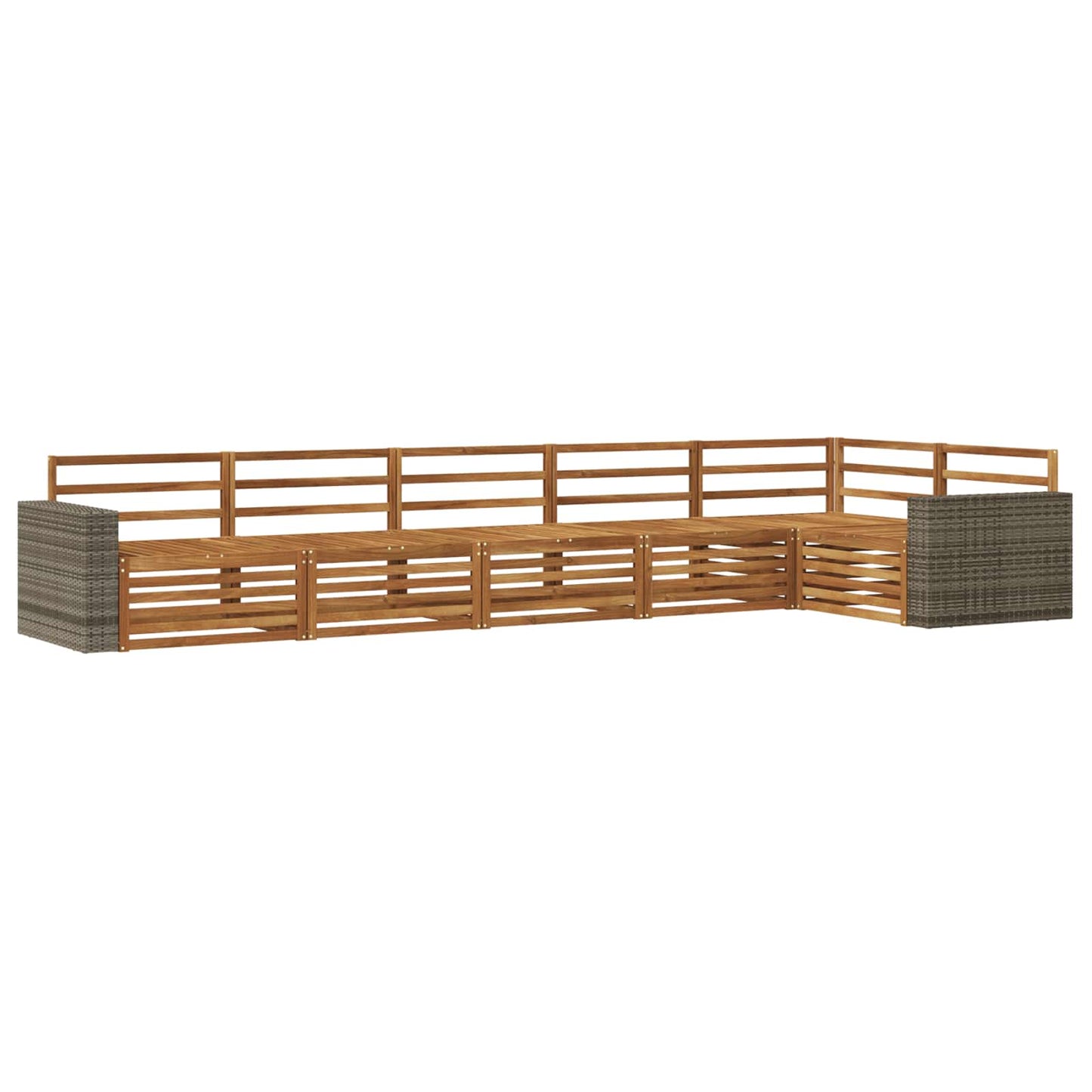 Utendørs sofa-sett 6 pcs Naturlig 402 x 172,5 x 73 cm