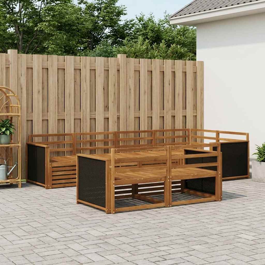 Utendørs sofa-sett 7 pcs Naturlig