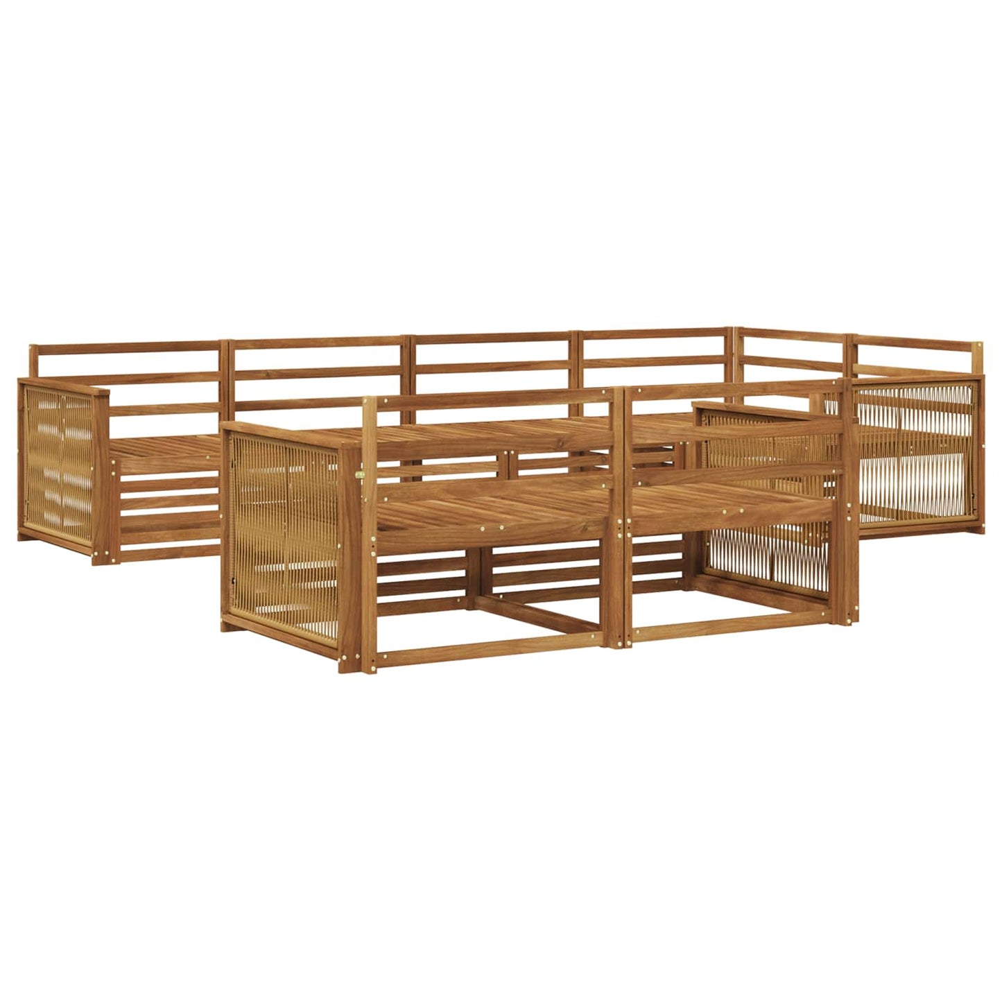 Utendørs sofa-sett 7 pcs Naturlig
