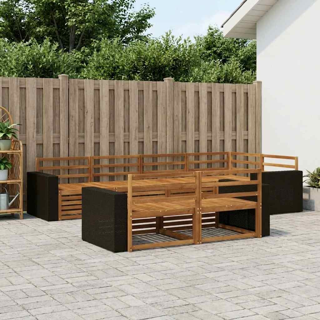 Utendørs sofa-sett 7 pcs Naturlig