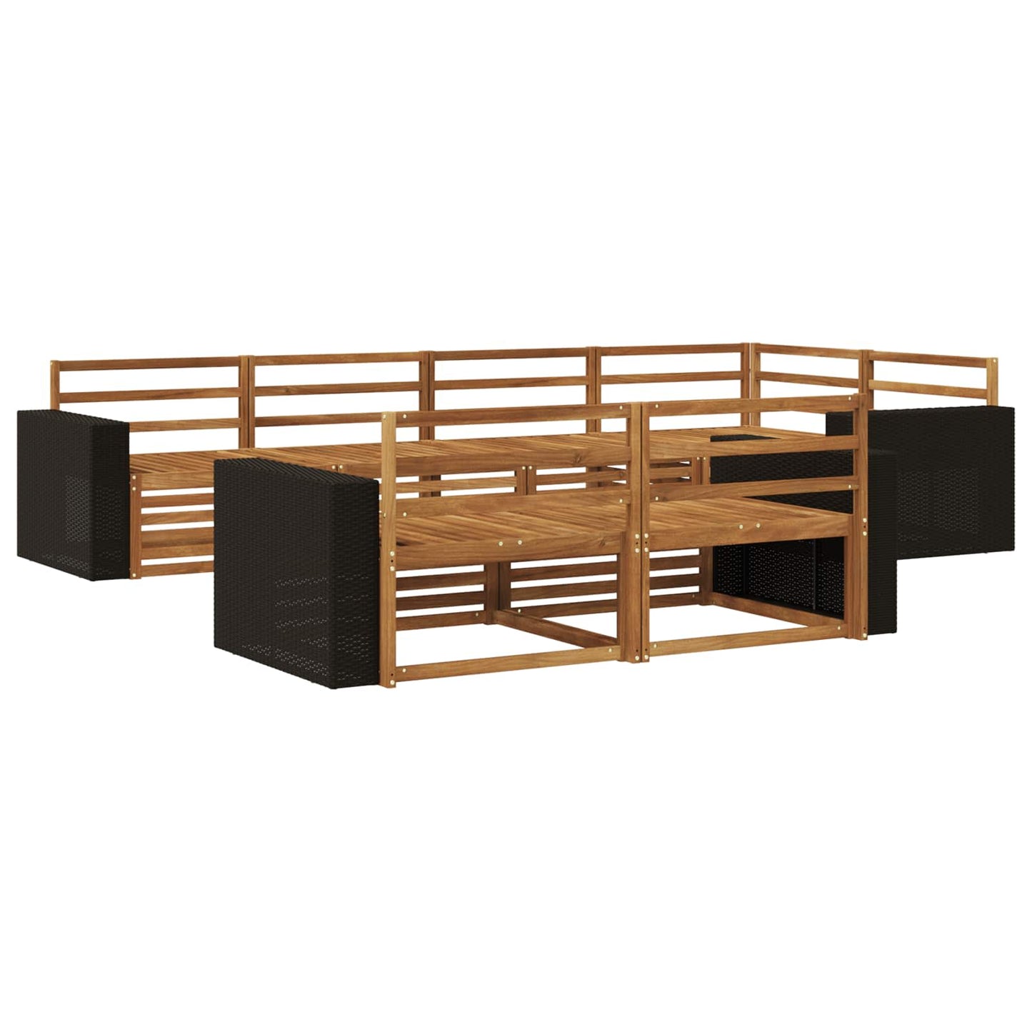 Utendørs sofa-sett 7 pcs Naturlig