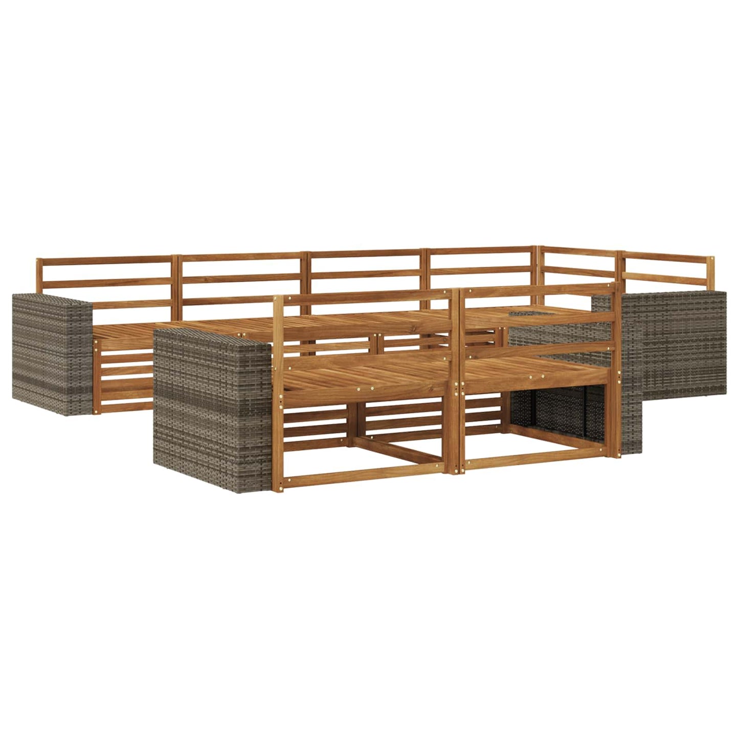 Utendørs sofa-sett 7 pcs Naturlig