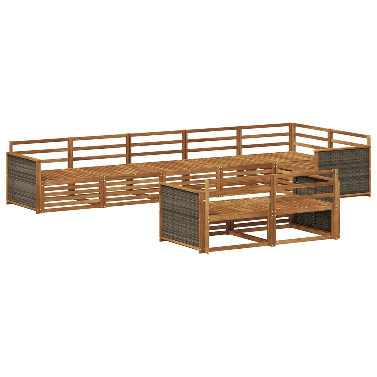 Utendørs sofa-sett 8 pcs Naturlig