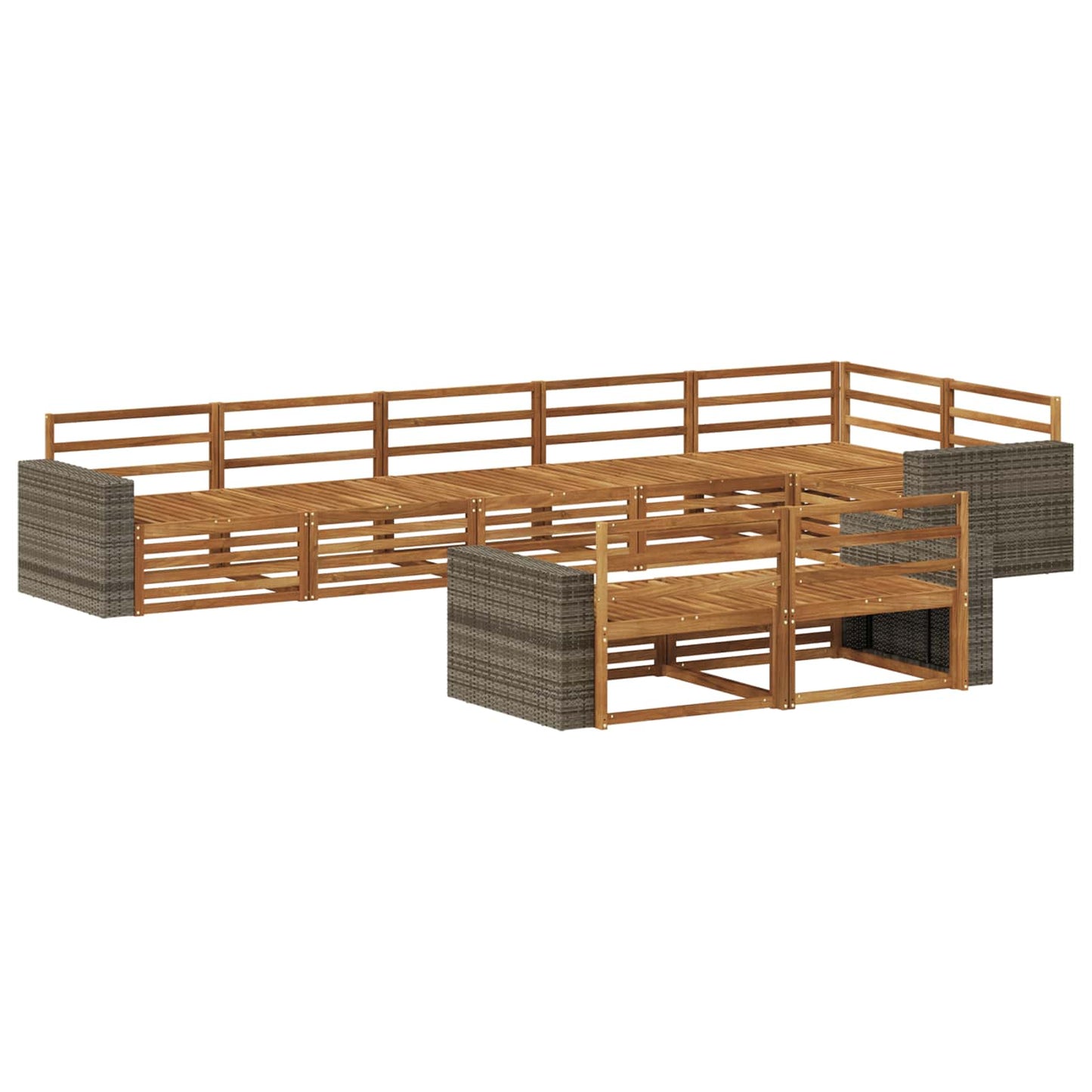 Utendørs sofa-sett 8 pcs Naturlig