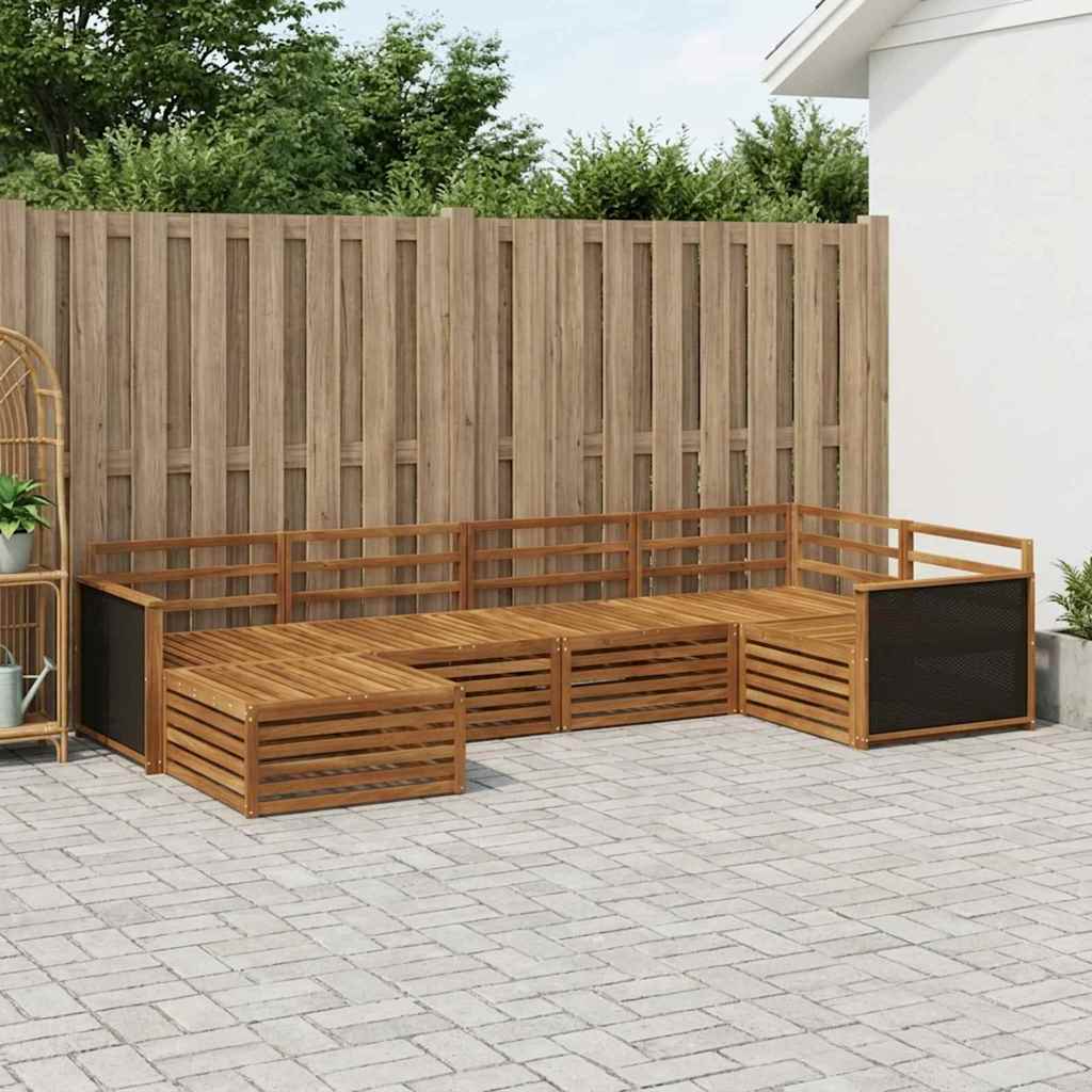 Utendørs sofa-sett 6 pcs Naturlig