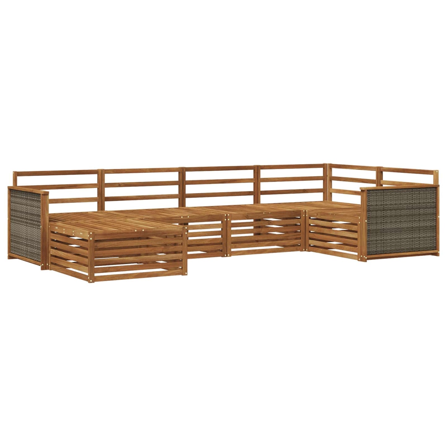 Utendørs sofa-sett 6 pcs Naturlig