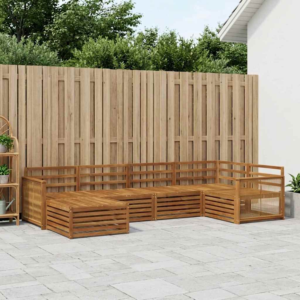 Utendørs sofa-sett 6 pcs Naturlig