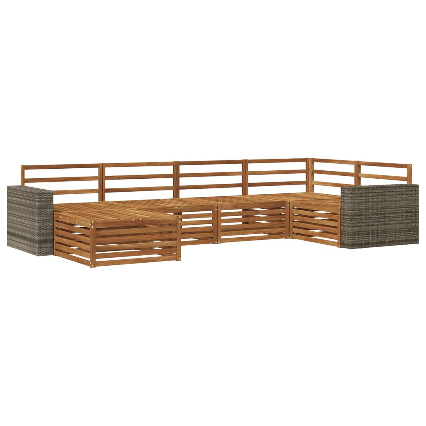Utendørs sofa-sett 6 pcs Naturlig