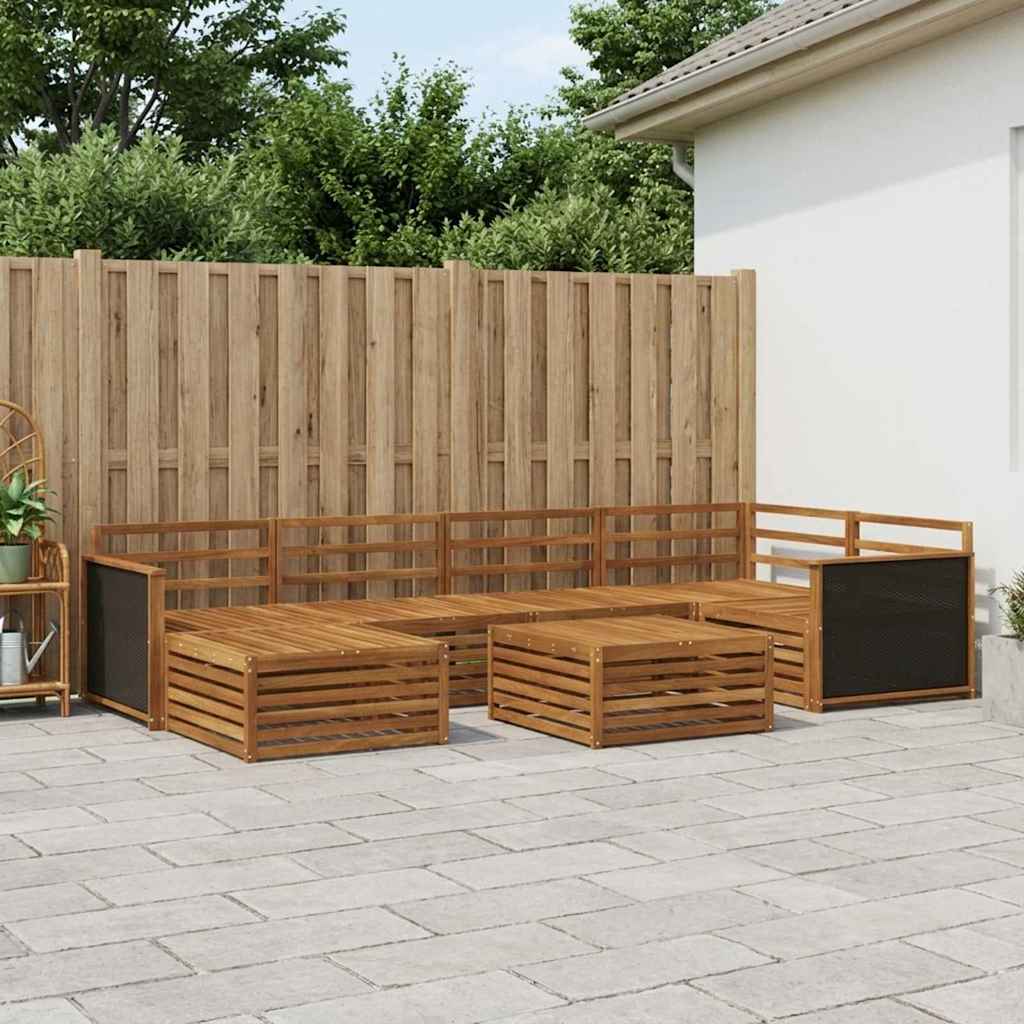 Utendørs sofa-sett 7 pcs Naturlig