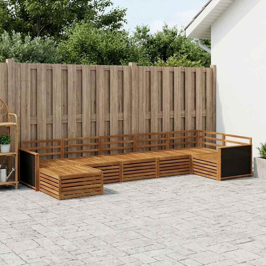 Utendørs sofa-sett 7 pcs Naturlig