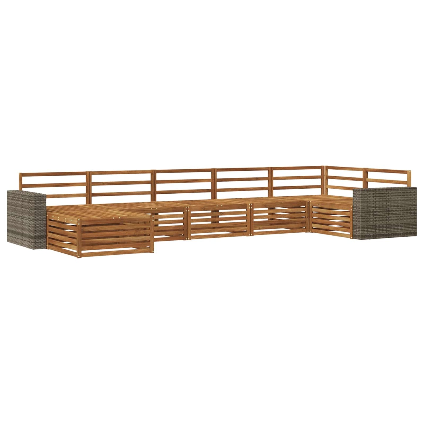 Utendørs sofa-sett 7 pcs Naturlig